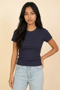 Women's Ribbed Crew Neck Tee